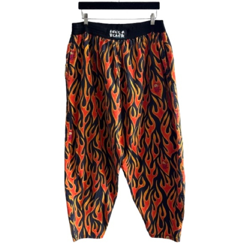 Vintage Life’s A Beach Surfgear Fire Flame Devil Pants Surfer Rare Pattern